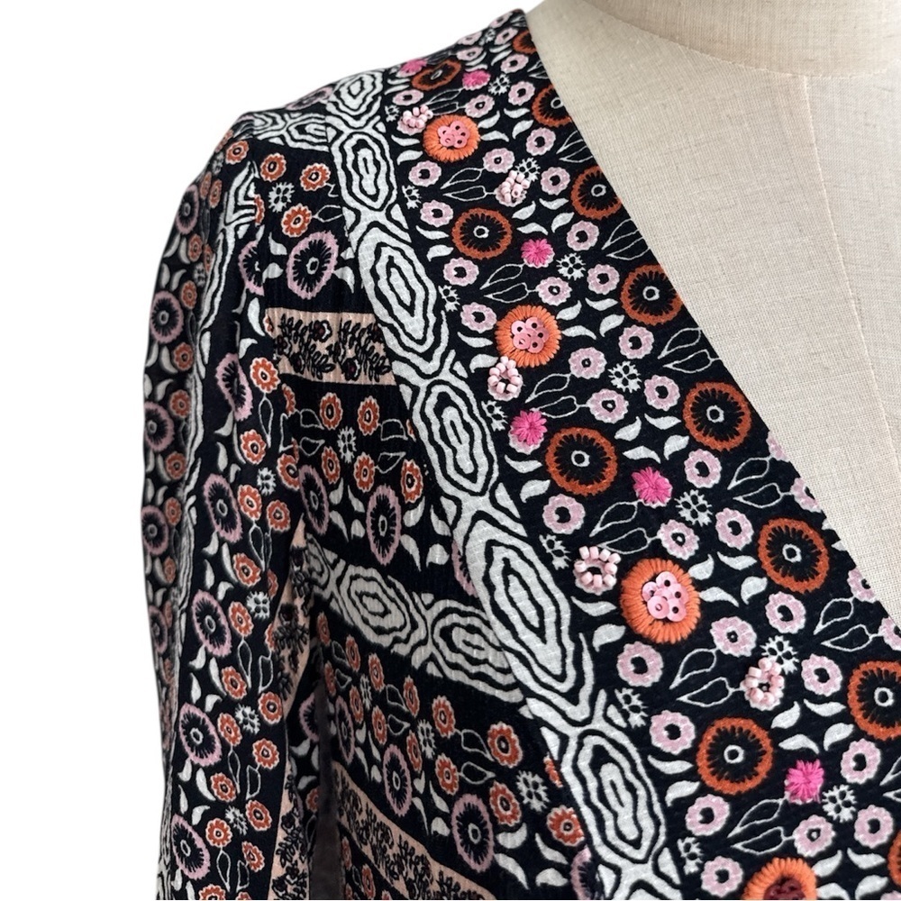 Anthropologie Maeve Naomi Multi Color Floral Embroidered Beaded Dress Size XS - Picture 3 of 13
